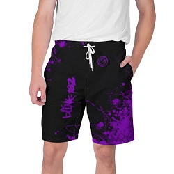 Шорты на шнурке мужские Blink 182 фиолетовые брызги, цвет: 3D-принт