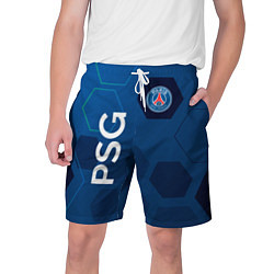 Шорты на шнурке мужские PSG абстракция, цвет: 3D-принт