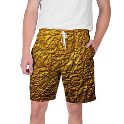 Шорты на шнурке мужские Золотая фольга, цвет: 3D-принт