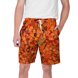 Шорты на шнурке мужские Оранжевые кубы в абстракции, цвет: 3D-принт