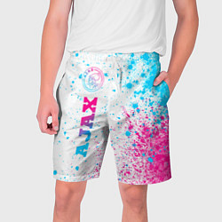 Шорты на шнурке мужские Ajax neon gradient style: по-вертикали, цвет: 3D-принт