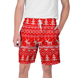 Мужские шорты Рождественский красный свитер с оленями