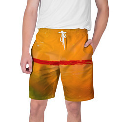 Шорты на шнурке мужские Оранжевый туман и красная краска, цвет: 3D-принт