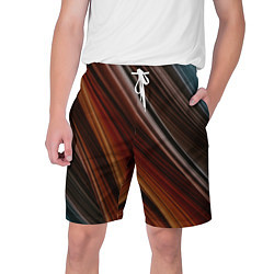 Шорты на шнурке мужские Разноцветные геометрические линии, цвет: 3D-принт