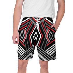 Мужские шорты Геометрический узор с серыми черными и красными по