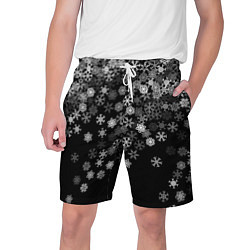 Шорты на шнурке мужские Пушистые снежинки, цвет: 3D-принт