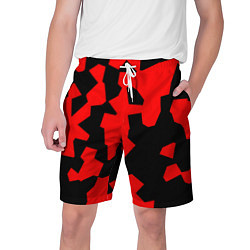 Шорты на шнурке мужские Черно-красный авторский арт, цвет: 3D-принт