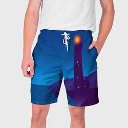 Шорты на шнурке мужские Маяк в ночи, цвет: 3D-принт