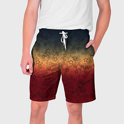 Шорты на шнурке мужские Звезды на градиентном серо красном фоне, цвет: 3D-принт