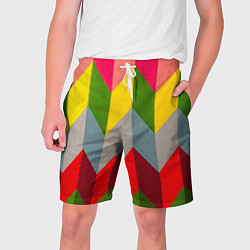 Мужские шорты Разноцветный ромбический абстрактный паттерн
