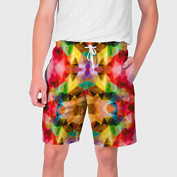 Мужские шорты Разноцветный мозаичный пиксельный узор