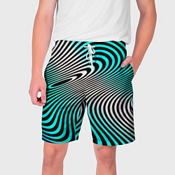 Шорты на шнурке мужские Оптические волны психоделика, цвет: 3D-принт