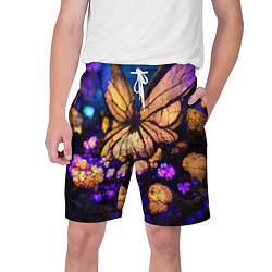 Шорты на шнурке мужские Цветок бабочка midjouney, цвет: 3D-принт