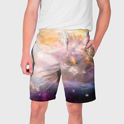 Шорты на шнурке мужские Аморфное абстрактное космическое красочное небо, цвет: 3D-принт