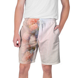 Мужские шорты Цветы за стеклом - полосы с градиентом