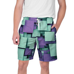 Шорты на шнурке мужские Trendy geometric pattern, цвет: 3D-принт