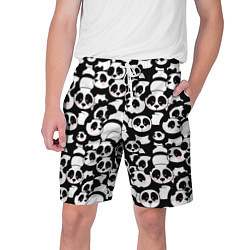 Шорты на шнурке мужские Чёрно-белые панды, цвет: 3D-принт