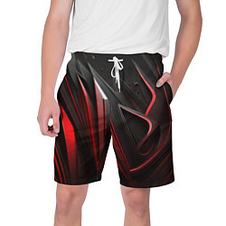 Шорты на шнурке мужские Объемные красные и черные полосы, цвет: 3D-принт