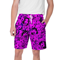 Шорты на шнурке мужские Ahegao: Фиолетовый, цвет: 3D-принт
