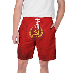 Шорты на шнурке мужские Тень СССР, цвет: 3D-принт