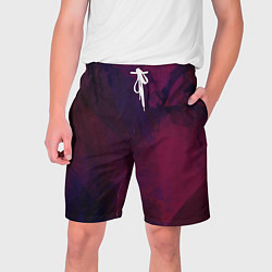Шорты на шнурке мужские Фиолетовый мазок, цвет: 3D-принт