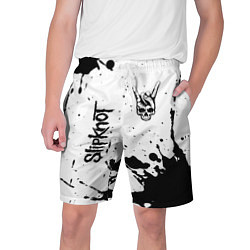 Шорты на шнурке мужские Slipknot и рок символ на светлом фоне, цвет: 3D-принт