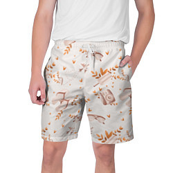 Шорты на шнурке мужские Пляжный паттерн, цвет: 3D-принт