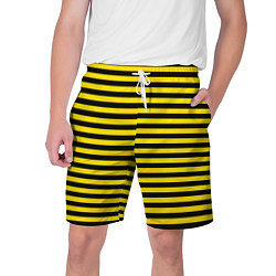 Шорты на шнурке мужские Черно-желтые осиные полосы, цвет: 3D-принт
