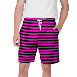 Шорты на шнурке мужские Черно-розовые Эмо полосы, цвет: 3D-принт