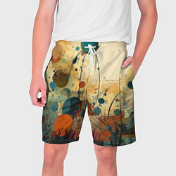 Мужские шорты Абстрактная гранжевая композиция с пятнами: арт не