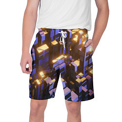 Мужские шорты Фиолетовые и светящиеся кубы