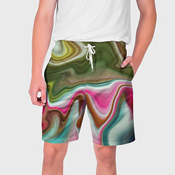 Шорты на шнурке мужские Color waves, цвет: 3D-принт