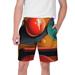Шорты на шнурке мужские Геометрия фигур, цвет: 3D-принт