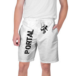 Шорты на шнурке мужские Portal glitch на светлом фоне: надпись, символ, цвет: 3D-принт
