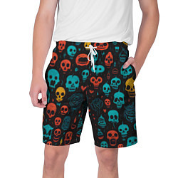 Шорты на шнурке мужские Skull party, цвет: 3D-принт