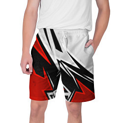 Шорты на шнурке мужские Бело-красная униформа для зала, цвет: 3D-принт