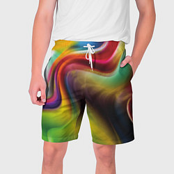 Шорты на шнурке мужские Rainbow waves, цвет: 3D-принт