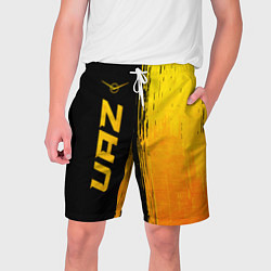 Шорты на шнурке мужские UAZ - gold gradient: по-вертикали, цвет: 3D-принт