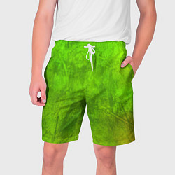 Шорты на шнурке мужские Зелёная фантазия, цвет: 3D-принт