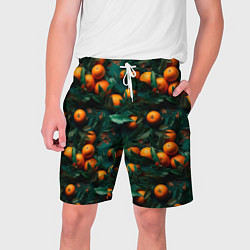 Шорты на шнурке мужские Яркие апельсины, цвет: 3D-принт