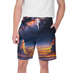 Шорты на шнурке мужские Млечный путь и облака на закате, цвет: 3D-принт