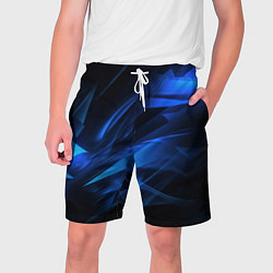 Шорты на шнурке мужские Black blue texture, цвет: 3D-принт
