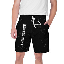 Шорты на шнурке мужские Evanescence glitch на темном фоне: надпись, символ, цвет: 3D-принт