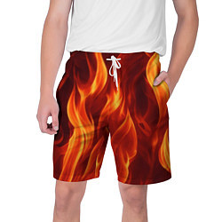 Шорты на шнурке мужские Пламя огня, цвет: 3D-принт