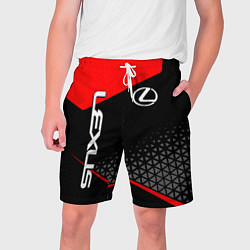 Шорты на шнурке мужские Lexus - red sportwear, цвет: 3D-принт