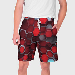 Мужские шорты Cyber hexagon red