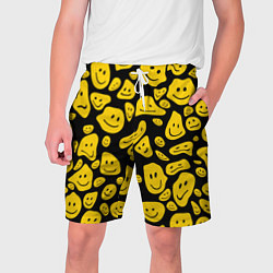 Мужские шорты Расплывающиеся смайлы на черном