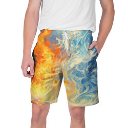 Шорты на шнурке мужские Вода и пламя абстракция, цвет: 3D-принт