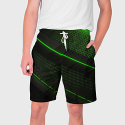 Шорты на шнурке мужские Зеленая абстракция со светом, цвет: 3D-принт