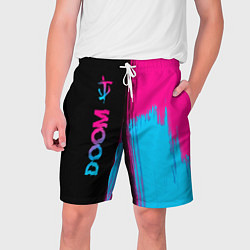 Шорты на шнурке мужские Doom - neon gradient: по-вертикали, цвет: 3D-принт